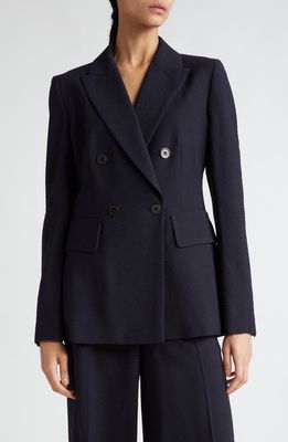 Max Mara Albero Wool Blend Seersucker Jacket in Ultramarine at Nordstrom, Size 4