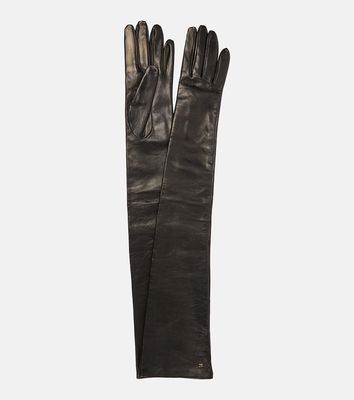 Max Mara Amica long leather gloves