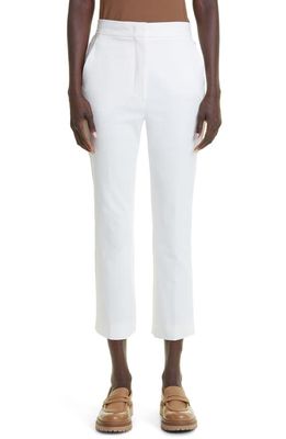 Max Mara Campos Stretch Cotton Blend Ankle Trousers in White