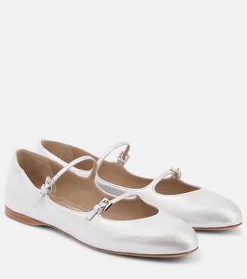 Max Mara Circus metallic leather Mary Jane flats