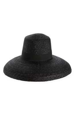 Max Mara Corona Straw Sun Hat in Black