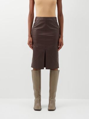 Max Mara - Corsica Pencil Skirt - Womens - Dark Brown