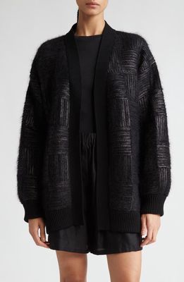 Max Mara Estonia Textured Sequin Knit Cardigan in Black