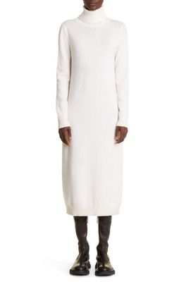 Max Mara Fanfara Long Sleeve Turtleneck Wool & Cashmere Midi Sweater Dress in Silk