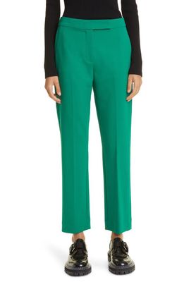 Max Mara Fuoco Stretch Virgin Wool Ankle Pants in Green