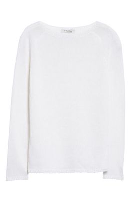 Max Mara Giolino Boatneck Linen Sweater in White