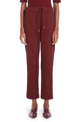 Max Mara Leisure Acanto Drawstring Ankle Pants in Brick Red