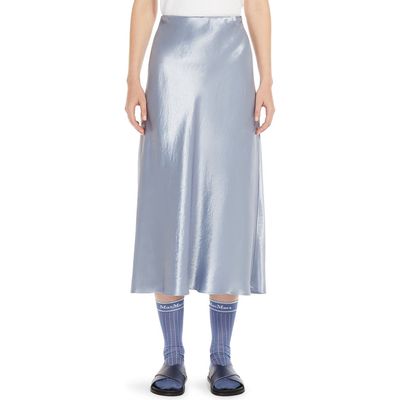 Max Mara Leisure Alessio Satin Midi Skirt in Sky Blue