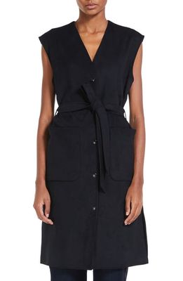 Max Mara Leisure Badesse Belted Stretch Jersey Vest in Navy