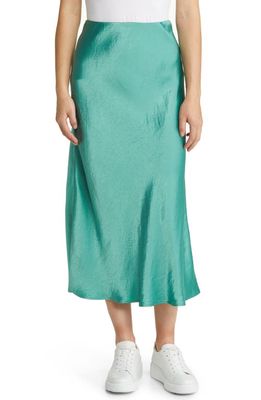 Max Mara Leisure Blando Satin Midi Skirt in Turquoise