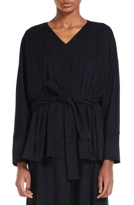 Max Mara Leisure Caladio Belted Knit Top in Navy