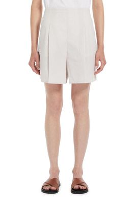 Max Mara Leisure Canale Stripe Pleated Shorts in Ecru