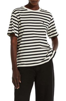 Max Mara Leisure Deodara Stripe Cotton Jersey T-Shirt in Black
