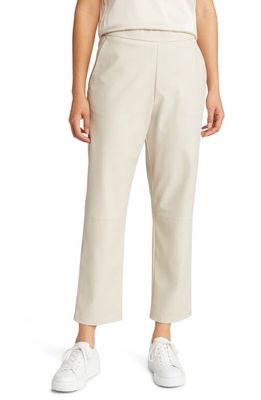 Max Mara Leisure Diomede Faux Leather Ankle Pants in Ivory