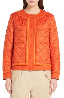 Max Mara Leisure Ferro Quilted Jacket in Orange
