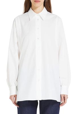 Max Mara Leisure Fufy Cotton Button-Up Shirt in Optical White