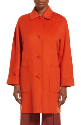 Max Mara Leisure Gianni Wool Blend Coat in Orange