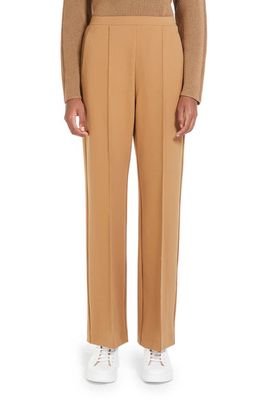 Max Mara Leisure Lido Straight Leg Jersey Trousers in Camel