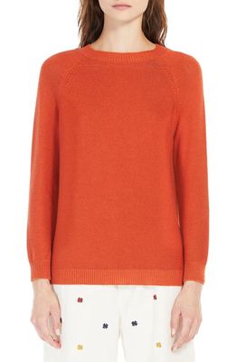 Max Mara Leisure Linz Cotton Crewneck Sweater in Orange