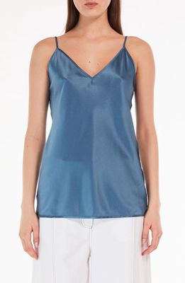 Max Mara Leisure Lucca V-Neck Stretch Silk Camisole in Sky Blue