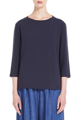 Max Mara Leisure Multia Stretch Cotton Jersey Top in Navy