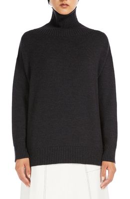 Max Mara Leisure Nuble Virgin Wool Turtleneck Sweater in Dark Grey