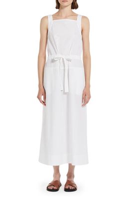 Max Mara Leisure Panfilo Tie Waist Seersucker Maxi Dress in Optical White at Nordstrom, Size 16