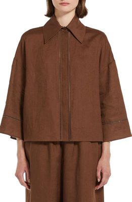 Max Mara Leisure Robina Ladder Stitch Shirt in Chocolate