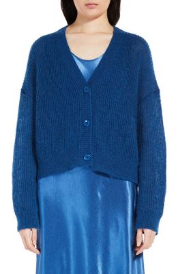 Max Mara Leisure Rugiada Mohair & Wool Blend V-Neck Cardigan in Cornflower Blue