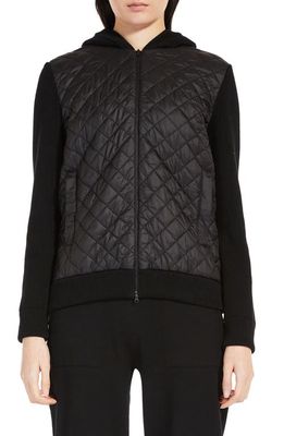 Max Mara Leisure Veggia Hooded Quilted Jacket in Black
