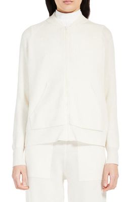 Max Mara Leisure Volto Wool & Cashmere Zip Cardigan in White