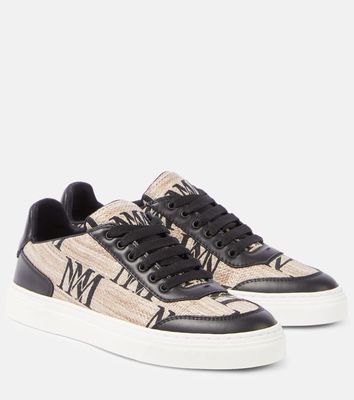 Max Mara Logocity leather-trimmed sneakers
