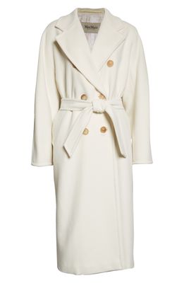 Max Mara Madame Wool & Cashmere Coat in Optical White