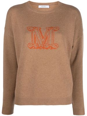 Max Mara monogram-knit jumper - Brown