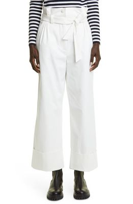 Max Mara Nigella Belted Crop Stretch Cotton Trousers in Silk
