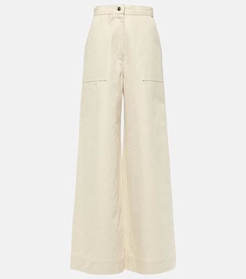 Max Mara Oboli cotton and linen wide-leg pants