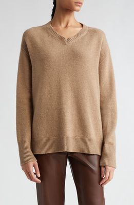 Max Mara Orion Cashmere V-Neck Sweater in Camel