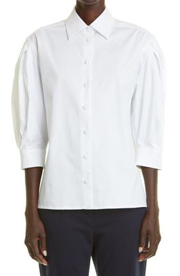 Max Mara Park Stretch Poplin Shirt in Optical White