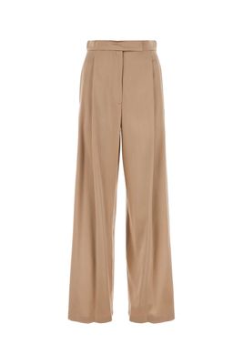 Max Mara Pianoforte Antiqued Silk Satin Fiesta Wide-leg Pant