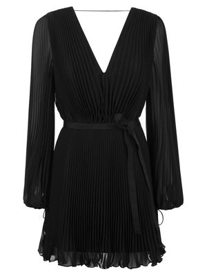 Max Mara Pianoforte V-neck Pleated Mini Dress