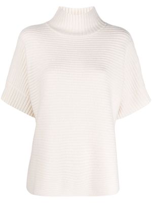 Max Mara ribbed-knit short-sleeved top - White