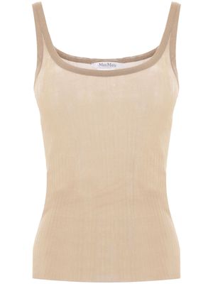 Max Mara ribbed silk tank top - Neutrals