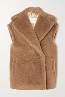Max Mara - Teano Double-breasted Camel Hair And Silk-blend Vest - Brown