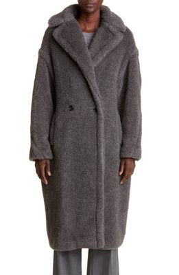 Max Mara Teddy Bear Icon Faux Fur Coat in Medium Grey