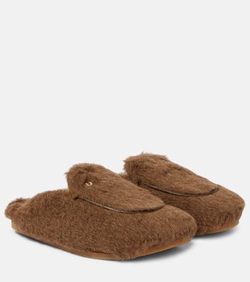 Max Mara Teddymulen shearling-trimmed slippers