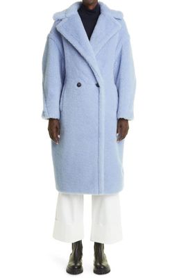 Max Mara Tedgirl Alpaca & Wool Blend Coat in Light Blue