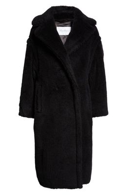 Max Mara Tedgirl Oversize Double Breasted Alpaca Blend Coat in Black