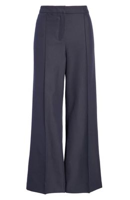 Max Mara Totem Center Pleat Ankle Flare Trousers in Ultramarine