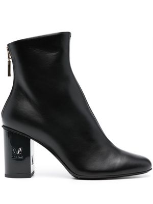 Max Mara Vintage Damier 80mm ankle leather boots - Black