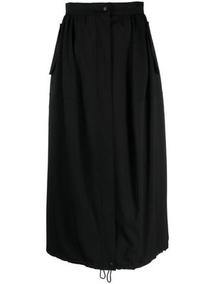 Max Mara Vintage high-waisted pleated midi skirt - Black